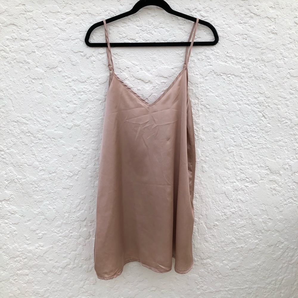 Silky Slip dress in a blush/gold